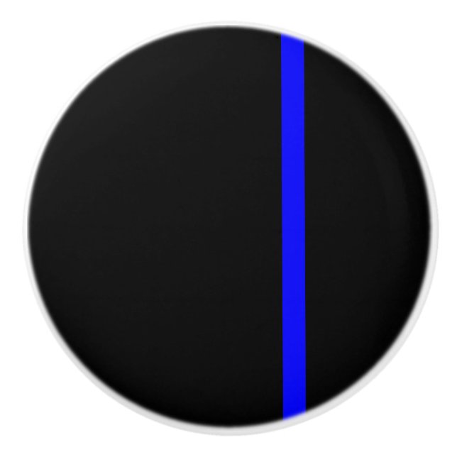 The Symbolic Thin Blue Line Vertical Style Ceramic Knob (Front)
