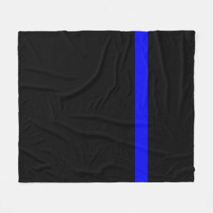 The Symbolic Thin Blue Line Vertical Style Fleece Blanket