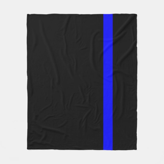 The Symbolic Thin Blue Line Vertical Style Fleece Blanket (Front)