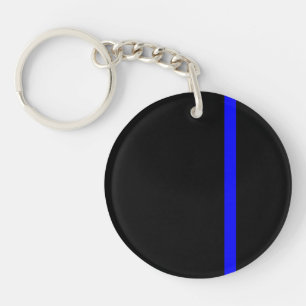 The Symbolic Thin Blue Line Vertical Style Key Ring