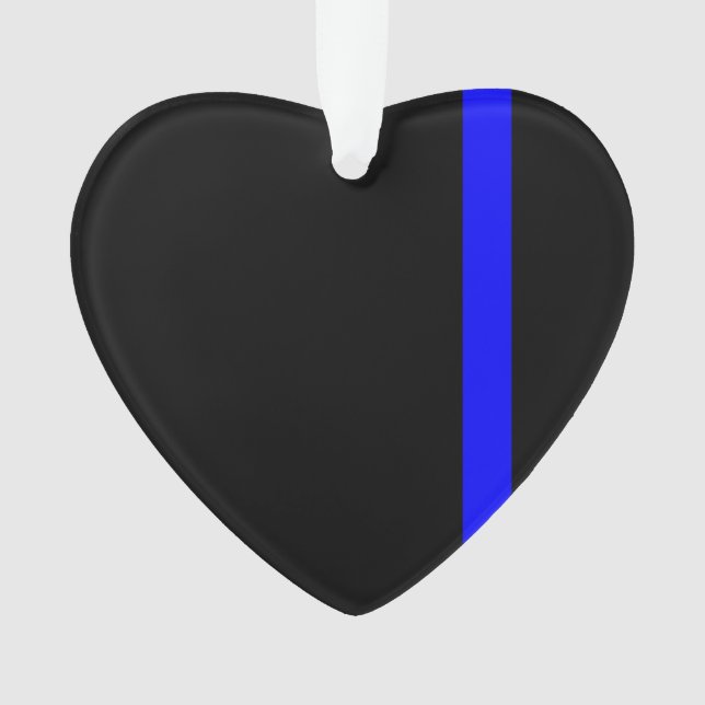 The Symbolic Thin Blue Line Vertical Style Ornament (Front)