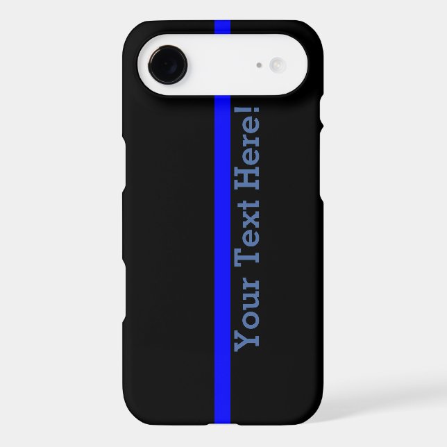 The Symbolic Thin Blue Line Your Text on Black Case-Mate iPhone Case (Back)
