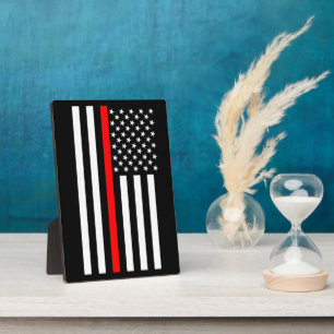 The Symbolic Thin Red Line American Flag Plaque