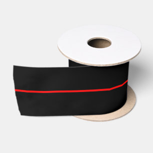 The Symbolic Thin Red Line Concept on a Satin Ribbon