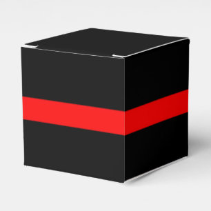 The Symbolic Thin Red Line Horizontal Black Favour Box