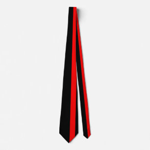 The Symbolic Thin Red Line on a black decor Tie