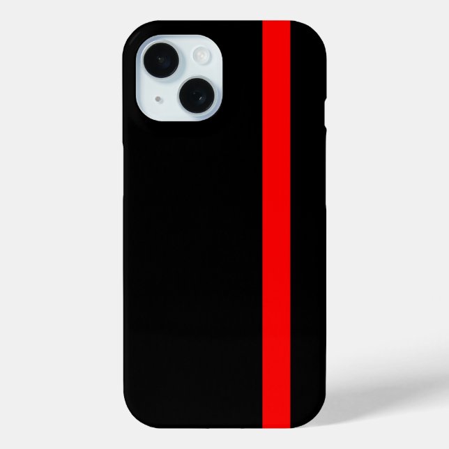 The Symbolic Thin Red Line on Black Case-Mate iPhone Case (Back)