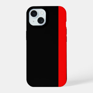 The Symbolic Thin Red Line on Black iPhone 15 Case