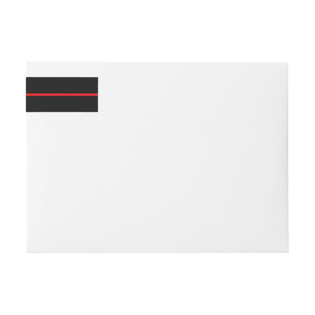 The Symbolic Thin Red Line on Solid Black Wrap Around Label (Front)