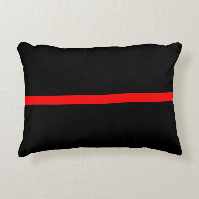 The Symbolic Thin Red Line Statement on a Decorative Cushion (Front)