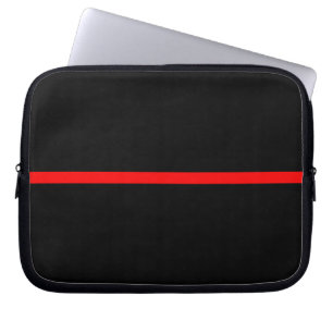 The Symbolic Thin Red Line Statement on a Laptop Sleeve