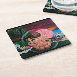 The Symphony of Souls Painting by Alfred Fox Square Paper Coaster