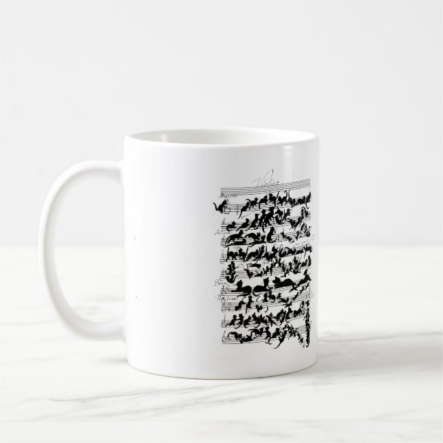 The Symphony of the Cat Vector Coffee Mug (Left)