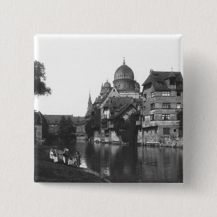 The synagogue at Nuremberg, c.1910 15 Cm Square Badge
