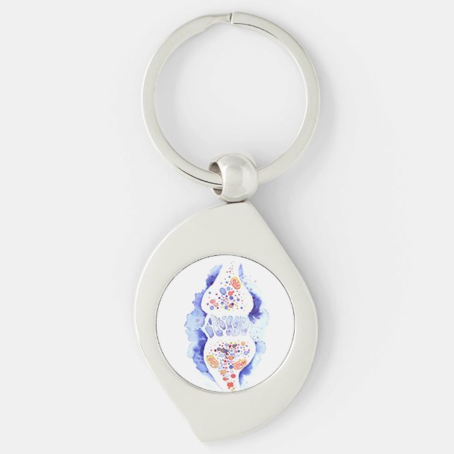 The synapse and the nerve impulse canvas print rou key ring (Front)