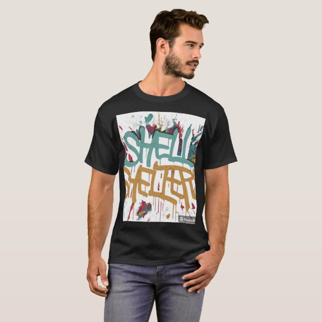**The t-shirt design features the phrase "Shell Sh (Front Full)