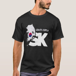 The Taegeukgi Inside South Korea Map SK Bold Lette T-Shirt