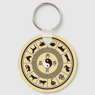The Tai Chi Zodiac Wheel Key Ring