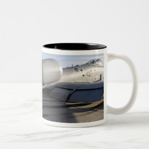 The tail section of an A-10 Thunderbolt II Two-Tone Coffee Mug