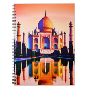 The Taj Mahal Against a Sunset Sky Notebook