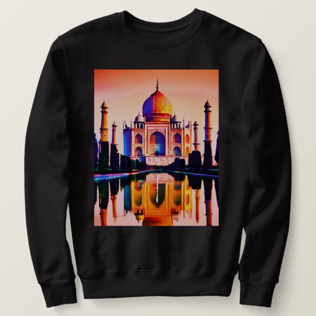 The Taj Mahal Against a Sunset Sky Sweatshirt (Design Front)