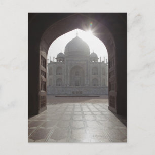 The Taj Mahal framed through the doorway to the Postcard
