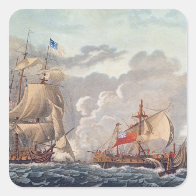The Taking of the English Vessel 'The Java' Square Sticker (Front)