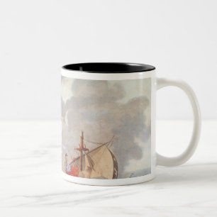 The Taking of the English Vessel 'The Java' Two-Tone Coffee Mug