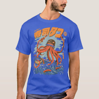 The Tako Sushi Kaiju Octopus Great Wave Off Kanaga T-Shirt