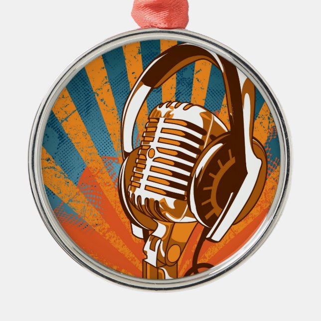 The Talking Microphone Metal Tree Decoration (Front)