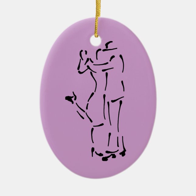 The Tango Dancers customisable Ceramic Ornament (Front)