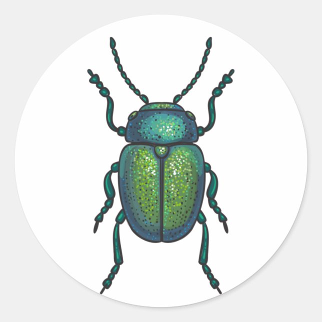 The tansy beetle classic round sticker (Front)