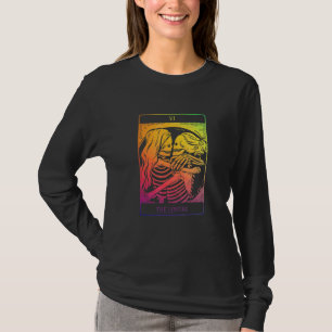 The Tarot Card Rainbow Occult Goth Lesbian Skeleto T-Shirt
