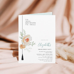 The Tassel Was Worth Hassle Photo Graduation  Invitation