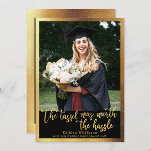 The Tassel was Worth the Hassle Gold 4 Photo Grad Announcement