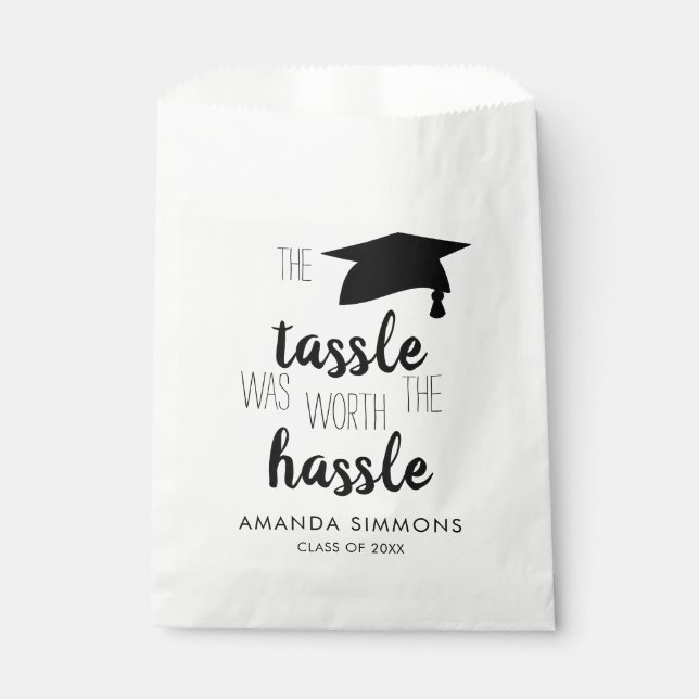The Tassel was worth the Hassle Graduation Favour Bag (Front)