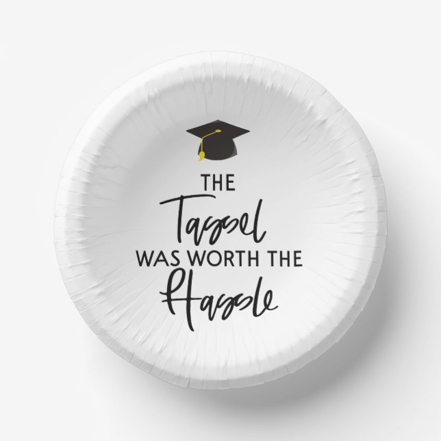 The Tassel Was Worth The Hassle Graduation Party Paper Plate (Front)
