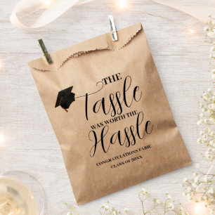 The tassle worth the hassle graduation party Favor Favour Bag