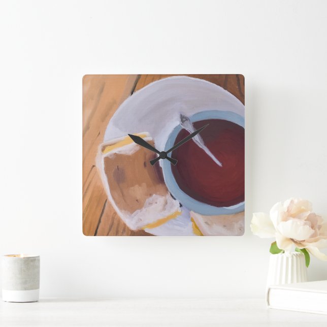 The Taste of Warmth Square Wall Clock (Home)