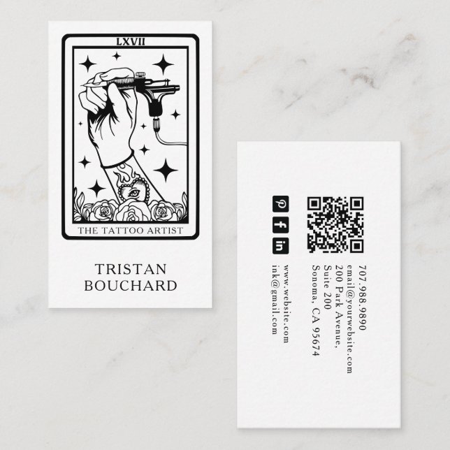 The Tattoo Artist Tarot Business Card (Front/Back)
