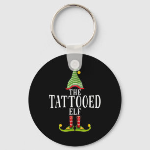 The Tattooed Elf Funny Matching Pajama Xmas  Key Ring