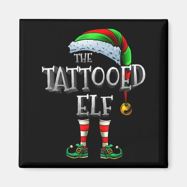 The Tattooed Elf Matching Family Tattooed Christma Magnet (Front)