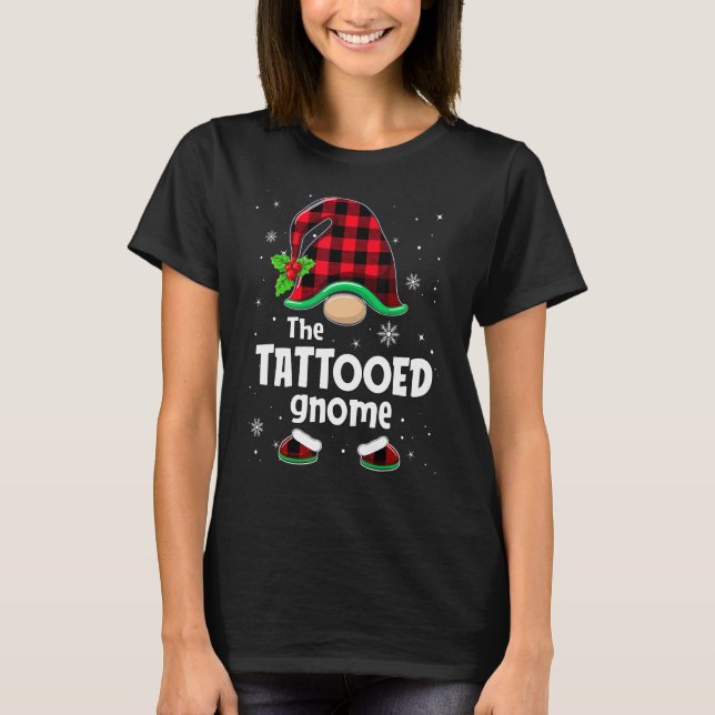 The Tattooed Gnome Buffalo Plaid Christmas Matchin T-Shirt (Front)