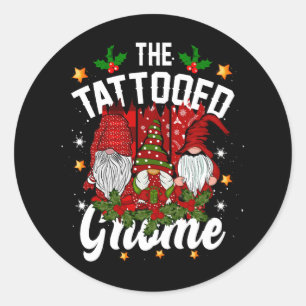 The Tattooed Gnome Squad Matching Family Christmas Classic Round Sticker