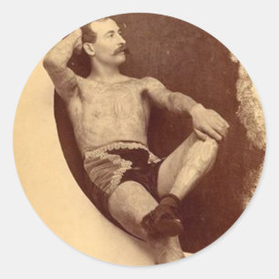 The Tattooed Man In The Moon Classic Round Sticker