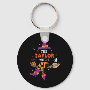 The Taylor Witch Hat Halloween Ghost Surname First Key Ring