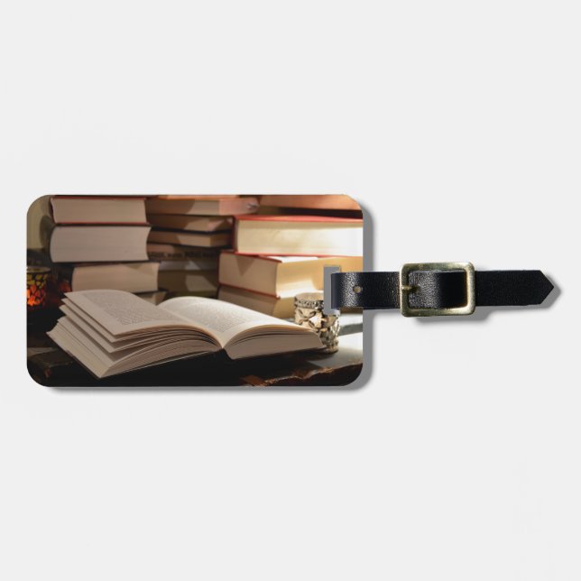 The TBR Book Stack Luggage Tag (Front Horizontal)