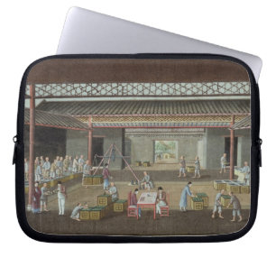 The Tea Depot (gouache on silk) Laptop Sleeve