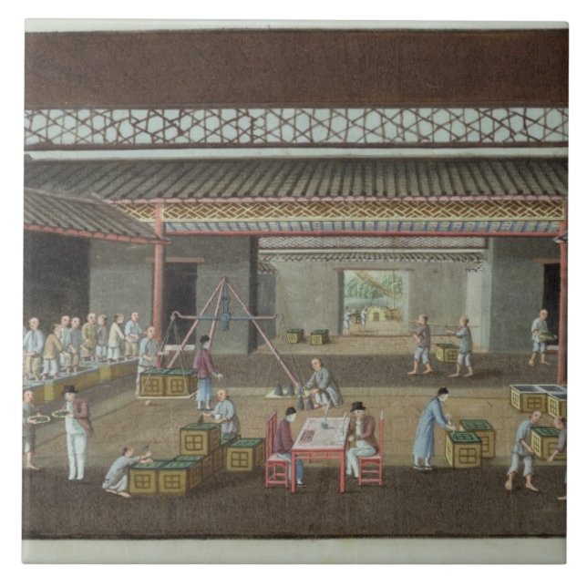 The Tea Depot (gouache on silk) Tile (Front)