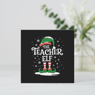 The Teacher Elf Christmas Family Matching Group Invitation